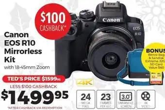 Teds Cameras Canon EOS R10 Mirrorless Kit offer