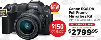 Teds Cameras Canon EOS R8 Full Frame Mirrorless Kit offer