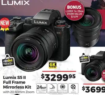 Teds Cameras Lumix S5 II Full Frame Mirrorless Kit offer