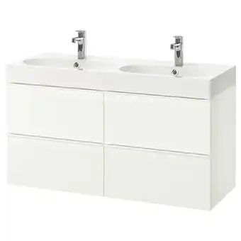 IKEA Godmorgon / bråviken wash-stand with 4 drawers, high-gloss white/brogrund tap, 120x48x68 cm offer