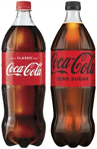 Coles Coca-cola, fanta or sprite soft drink 1.25 litre offer