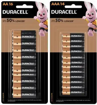 Coles Duracell coppertop batteries aa 16 pack or aaa 14 pack offer