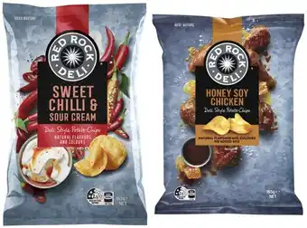 Coles Red rock deli potato chips 150g-165g offer