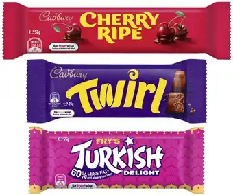 Coles Cadbury chocolate bar 30g-60g offer
