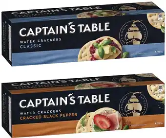 Coles Captain's table water crackers 125g offer