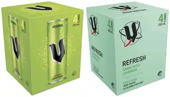 Coles V energy drink 4x250ml offer