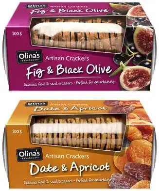 Coles Olina's artisan crackers 100g offer
