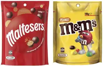 Coles Mars m&ms, maltesers and pods 120g-180g offer