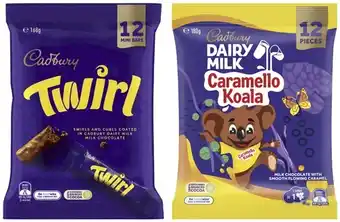 Coles Cadbury sharepacks 144g-180g offer