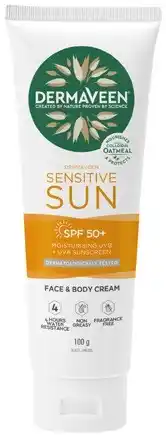 Coles Dermaveen sensitive sun sunscreen spf50+ 100g offer