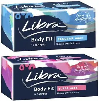 Coles Libra original tampons regular or super 16 pack offer