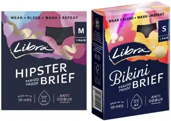 Coles Libra period proof underwear assorted sizes 1 pack offer
