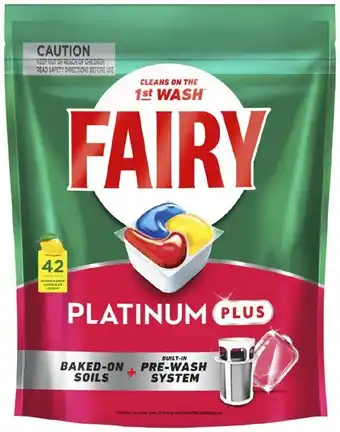Coles Fairy platinum plus dishwashing tablets 42 pack offer