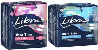 Coles Libra ultra thin pads with wings regular 14 pack or super 12 pack offer