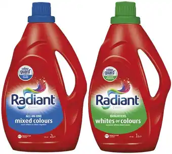 Coles Radiant laundry liquid 2 litre or powder 2kg offer