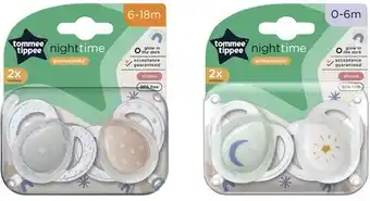 Coles Tommee tippee night time silicone soother 0-6m or 6-18m 2 pack offer