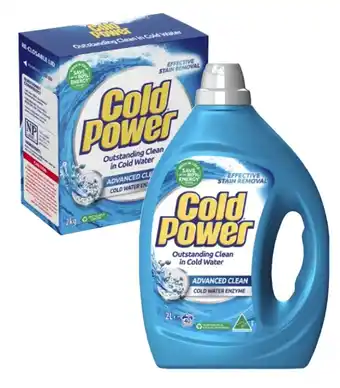Coles Cold power laundry liquid 2 litre or powder 2kg offer