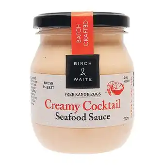 Woolworths Birch and waite seafood sauce varieties 250ml – from the seafood dept offer