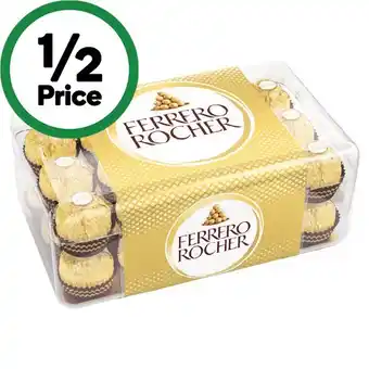 Woolworths Ferrero rocher 375g pk 30 offer