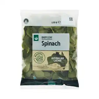 Woolworths Woolworths australian baby spinach 120g offer