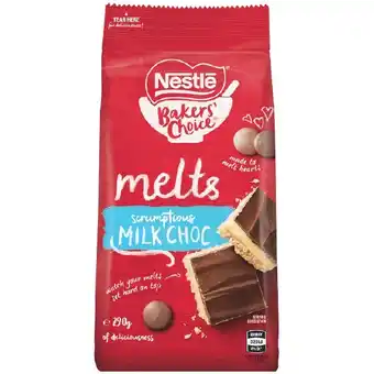 Woolworths Nestle baking chocolate blocks, melts or bits 180-290g offer