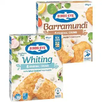 Woolworths Birds eye flathead or barramundi 270g, or whiting or dory fish 425g offer
