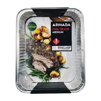 Woolworths Armada foil bbq medium trays pk 3 offer