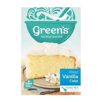 Woolworths Green's traditional cake mixes 340-470g offer