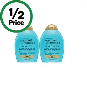 Woolworths Ogx shampoo or conditioner 385ml offer