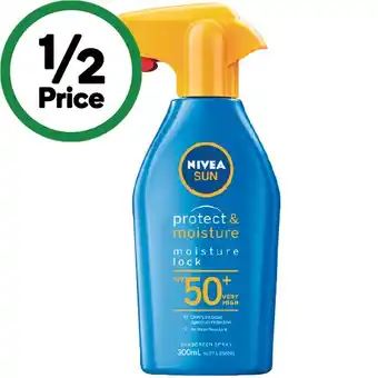 Woolworths Nivea sun protect & moisture lock sunscreen spray spf50+ 300ml offer