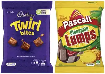 IGA Cadbury or pascall share bag 120-185g selected varieties offer