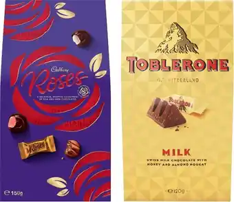 IGA Cadbury roses 150g or toblerone gift pouch 120g offer