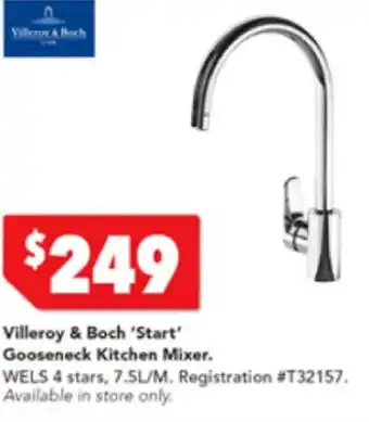 Harvey Norman Villeroy & Boch 'Start' Gooseneck Kitchen Mixer offer