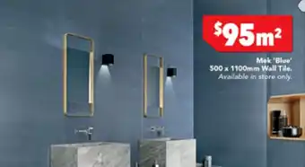 Harvey Norman Mek 'Blue' 500 x 1100mm Wall Tile offer