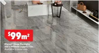 Marvel 'Stone Bardiglio' 450 x 900mm Lappato TIle