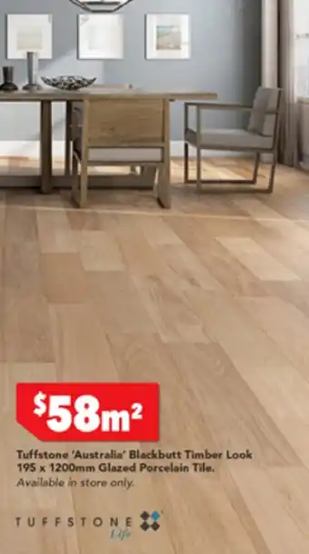 Harvey Norman Tuffstone 'Australia' Blackbutt Timber Look 195 x 1200mm Glazed Porcelain TIle offer