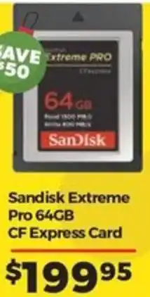 Teds Cameras Sandisk Extreme Pro 64GB CF Express Card offer