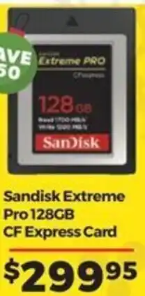 Teds Cameras Sandisk Extreme Pro 128GB CF Express Card offer
