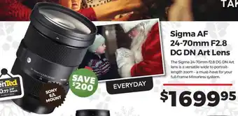 Teds Cameras Sigma AF 24-70mm F2.8 DG DN Art Lens offer