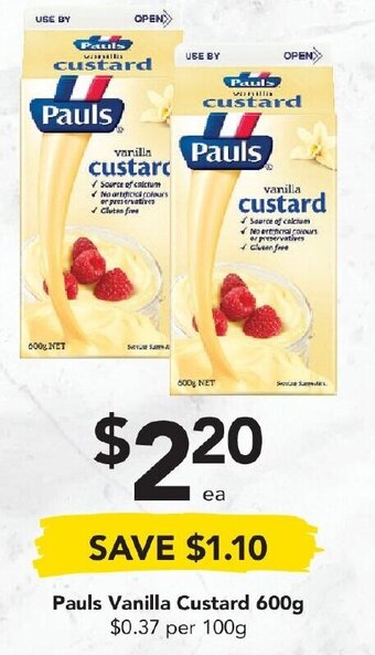 Drakes Pauls Vanilla Custard 600g offer