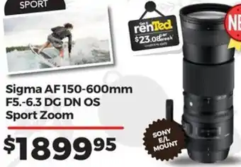 Teds Cameras Sigma AF 150-600mm F5.-6.3 DG DN OS Sport Zoom offer