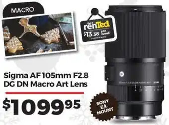 Teds Cameras Sigma AF 105mm F2.8 DG DN Macro Art Lens offer