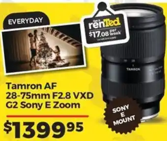 Teds Cameras Tamron AF 28-75mm F2.8 VXD G2 Sony E Zoom offer