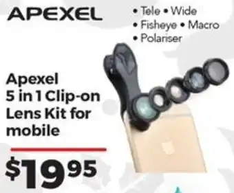 Teds Cameras Apexel 5 in 1 Clip-on Lens Kit for mobile offer
