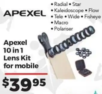 Teds Cameras Apexel 10 in 1 Lens Kit for mobile offer