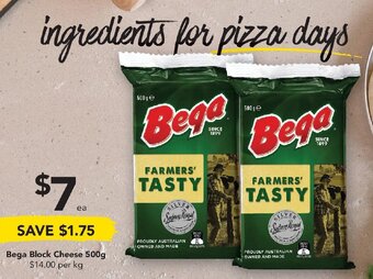 Drakes Bega Block Cheese 500g offer
