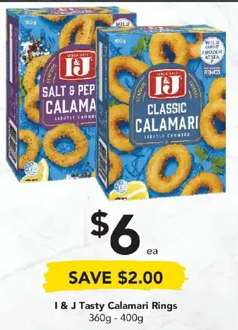 Drakes I & J Tasty Calamari Rings 360-400g offer