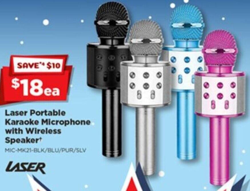Laser Portable Karaoke Microphone with Wireless Speaker offer at Joyce