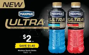 Drakes Maximus Sports Drinks 750ml - 1lt offer