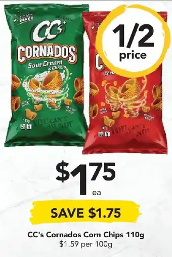 Drakes CC's Cornados Corn Chips 110g offer